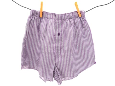 Boxershort auf einer Wäscheleine Boxershort auf einer Wäscheleine